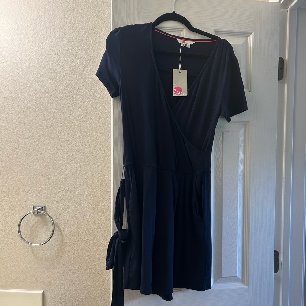 NWT Boden Blue Romper Tie Waist, size 2T